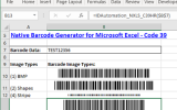 Excel Code 39 Barcode Generator screenshot