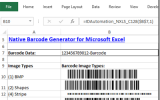 Excel Linear + 2D Barcode Generator screenshot