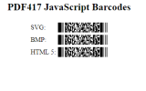JavaScript PDF417 Generator screenshot