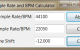 Sample Rate and BPM Calculator screenshot