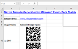 Excel Data Matrix Barcode Generator screenshot