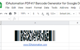 Sheets PDF417 Script for Google screenshot